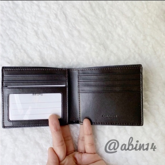NWT Coach Signature Leather Canvas ID Billfold Wallet - Picture 3 of 9